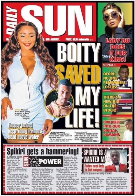 Daily Sun - Front-page moment